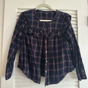 Madewell Plaid Shirt in Navy, Red and White